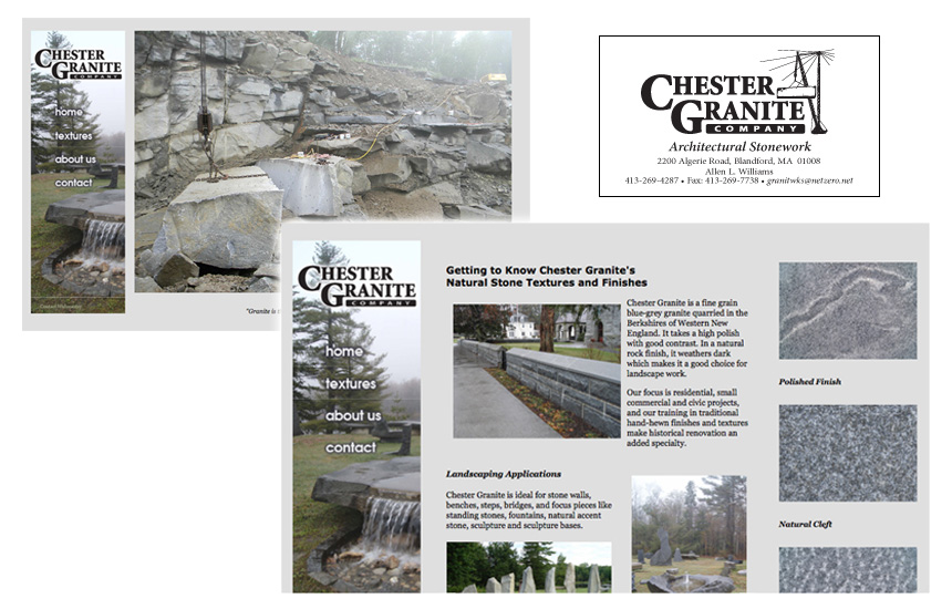 chester granite web site design blandford otis